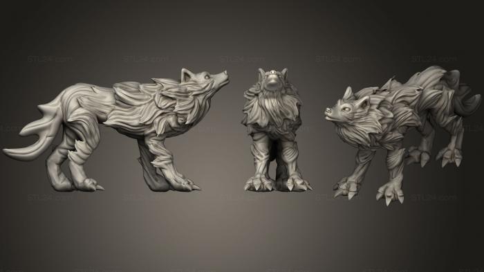 Статуэтки животных (Старый Волк, STKJ_1220) 3D модель для ЧПУ станка